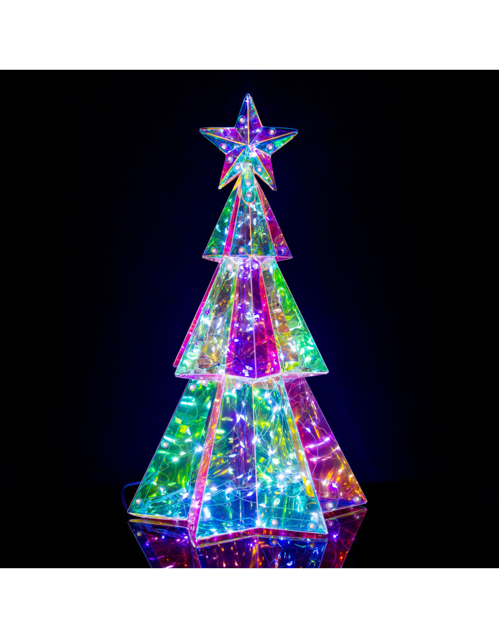 Kurt Adler Prismatic Iridescent LED Christmas Tree 15 Inch