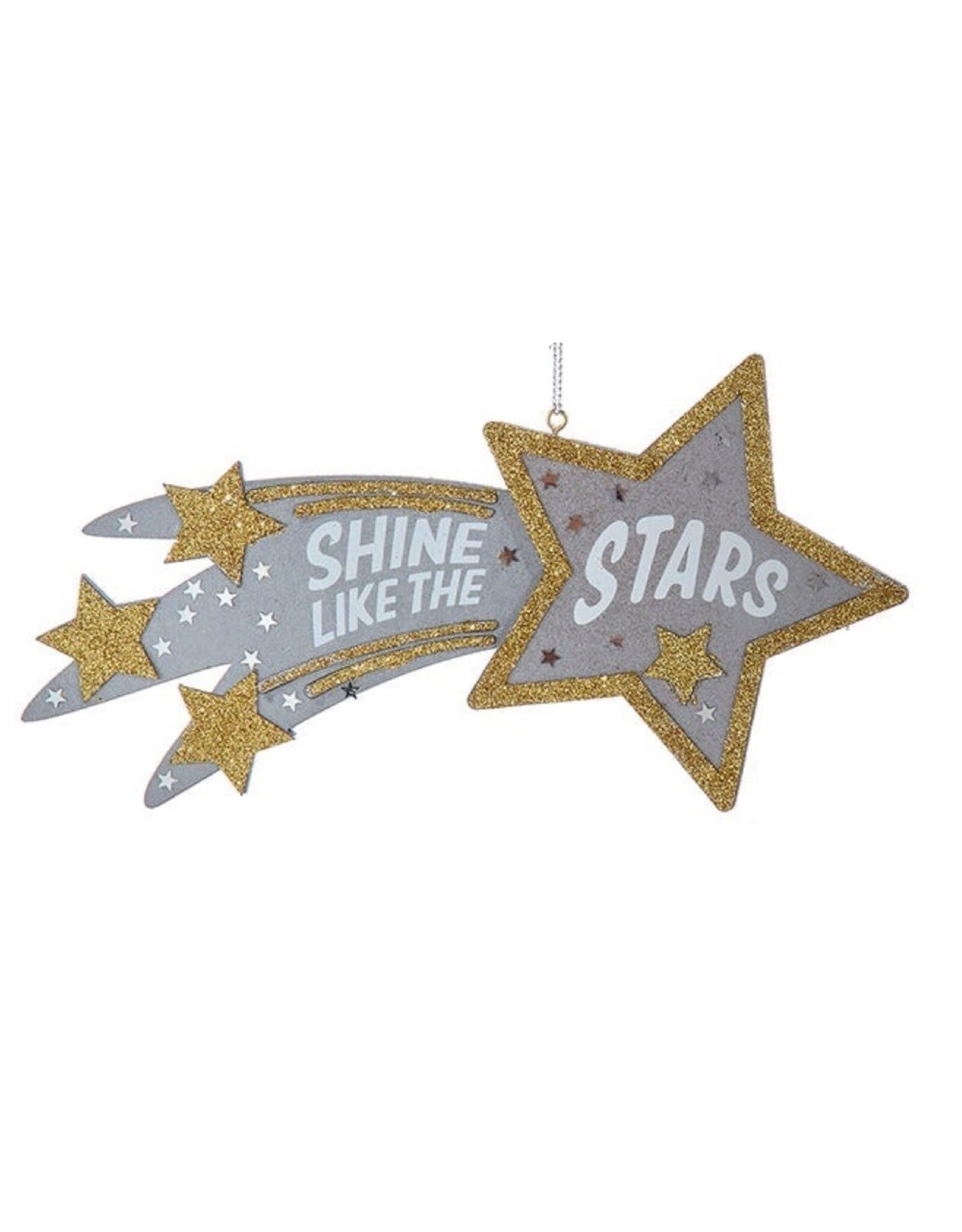 Kurt Adler Shooting Star Wood Plaque Ornament Shine Like The Stars