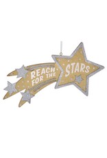 Kurt Adler Shooting Star Wood Plaque Ornament Reach For The Stars