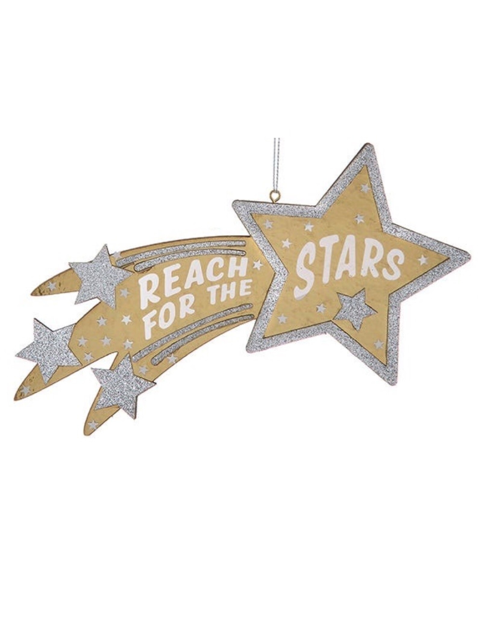 Kurt Adler Shooting Star Wood Plaque Ornament Reach For The Stars