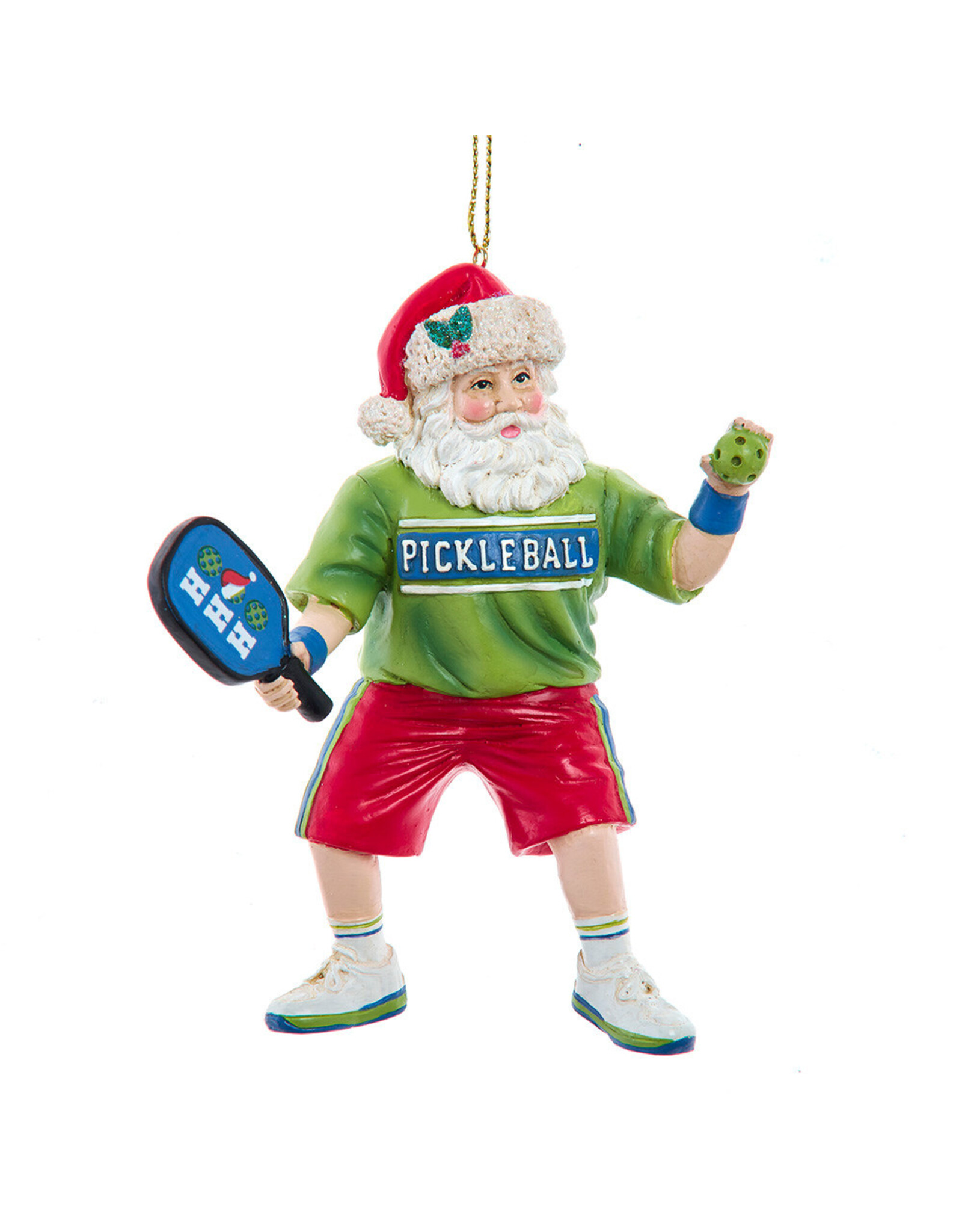 Kurt Adler Pickleball Santa Ornament 4.75 Inch