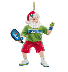 Kurt Adler Pickleball Santa Ornament 4.75 Inch