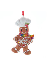 Kurt Adler Gingerbread Chef Ornament Holding Made With Pride Heart
