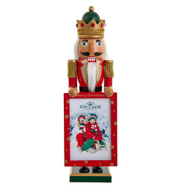 Kurt Adler Nutcracker King Holding Merry Christmas Picture Frame