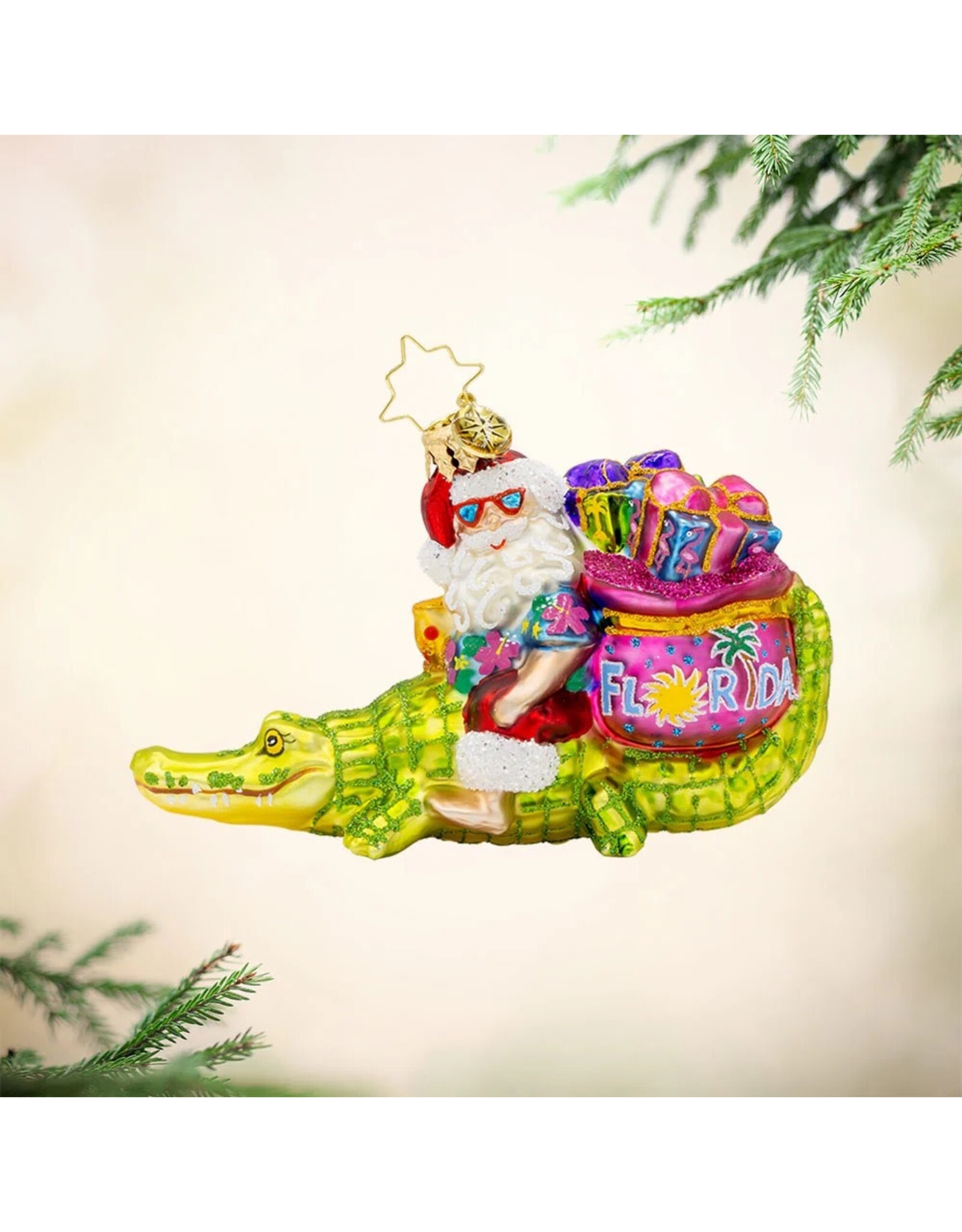 Christopher Radko Florida Christmas Ornament Sunshine State Gator