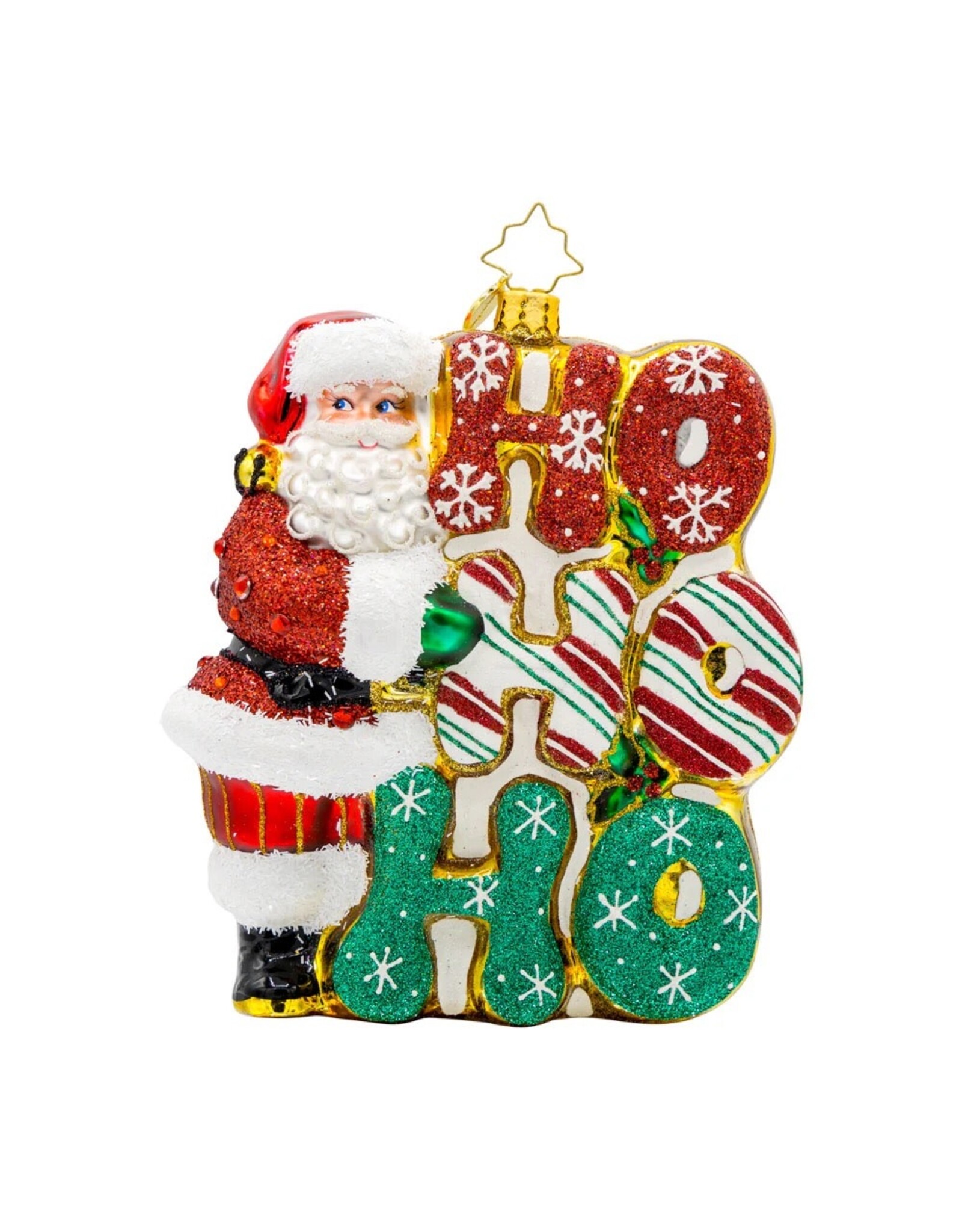 Christopher Radko Christmas Ornaments Merry Ho Ho Ho Santa