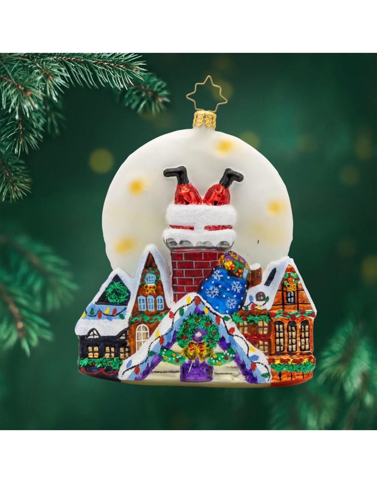 Christopher Radko Christmas Ornaments Santa's Moonlight Mischief