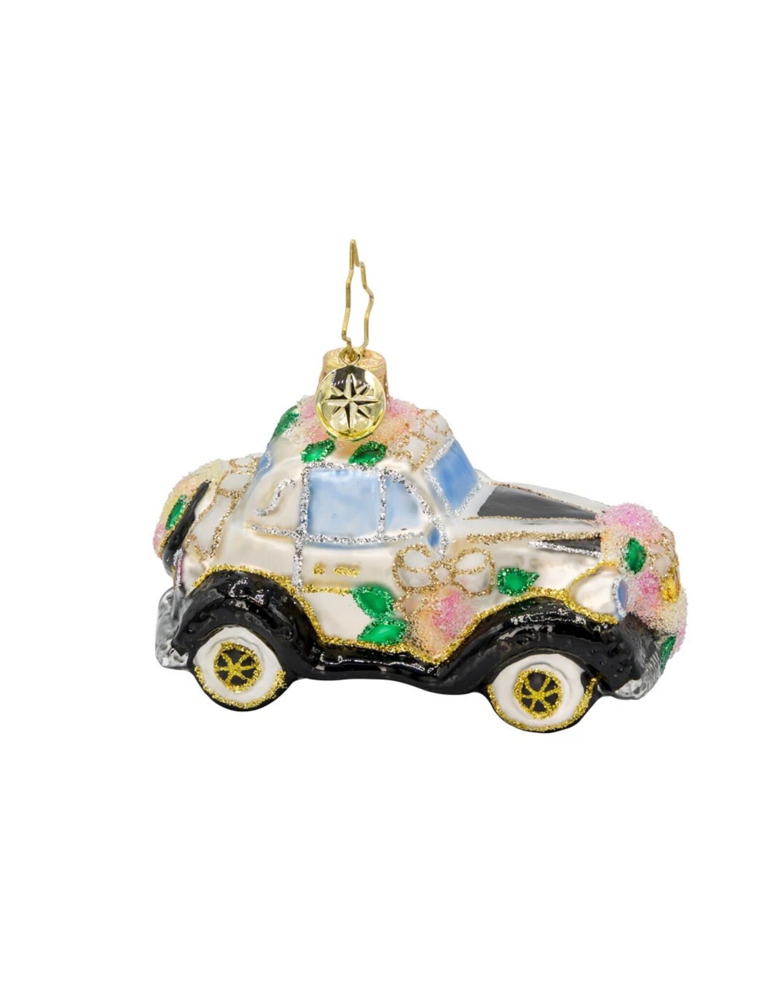 Christopher Radko Wedding Car Christmas Ornament Wedding Day Wheels Gem