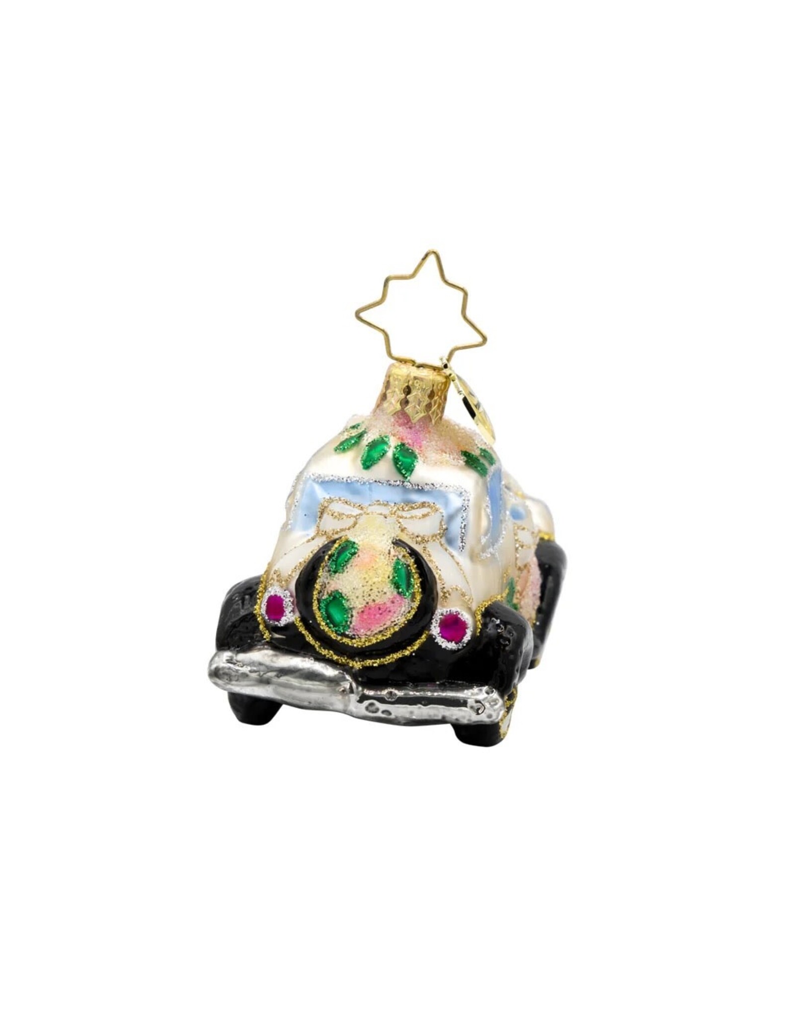Christopher Radko Wedding Car Christmas Ornament Wedding Day Wheels Gem