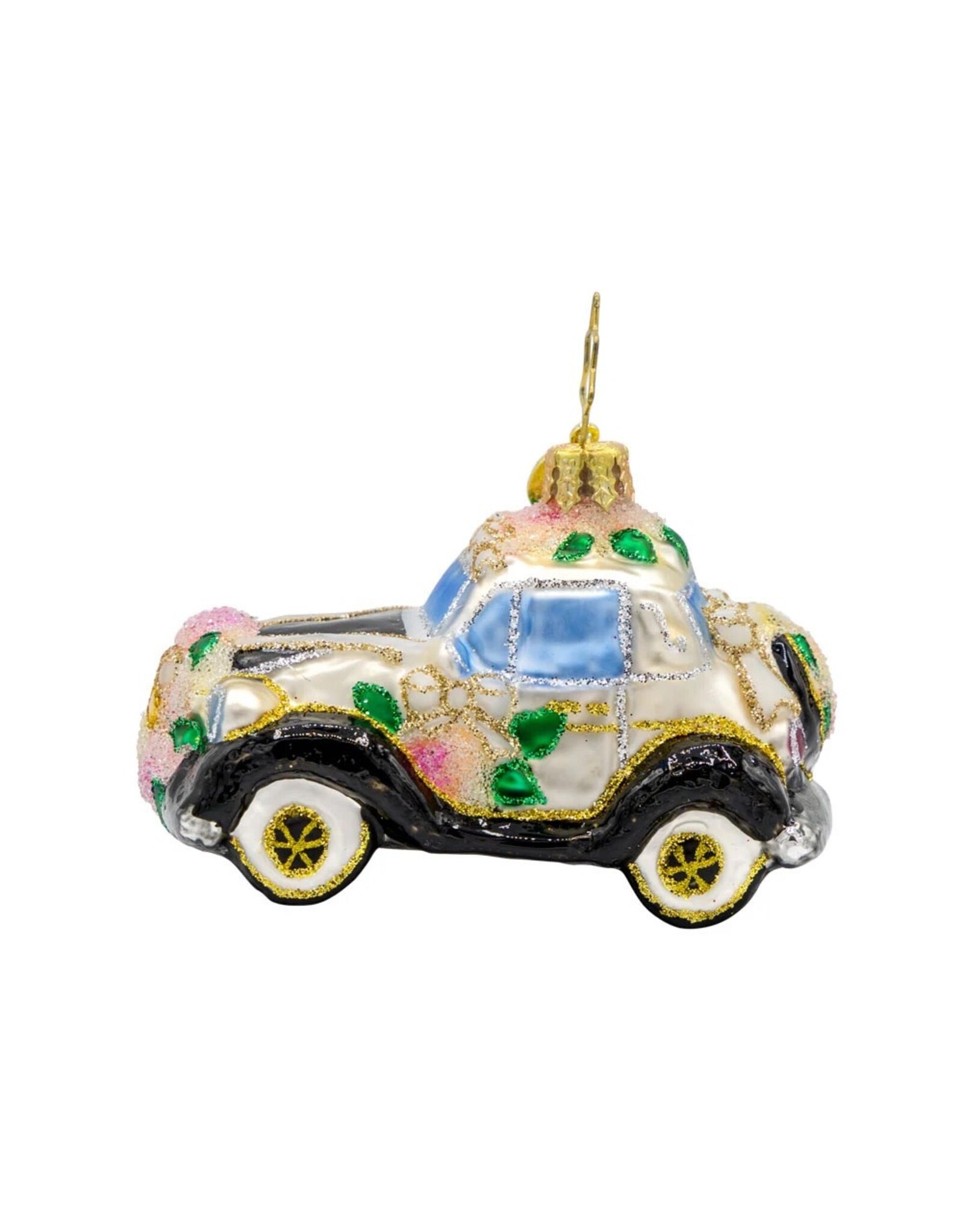 Christopher Radko Wedding Car Christmas Ornament Wedding Day Wheels Gem