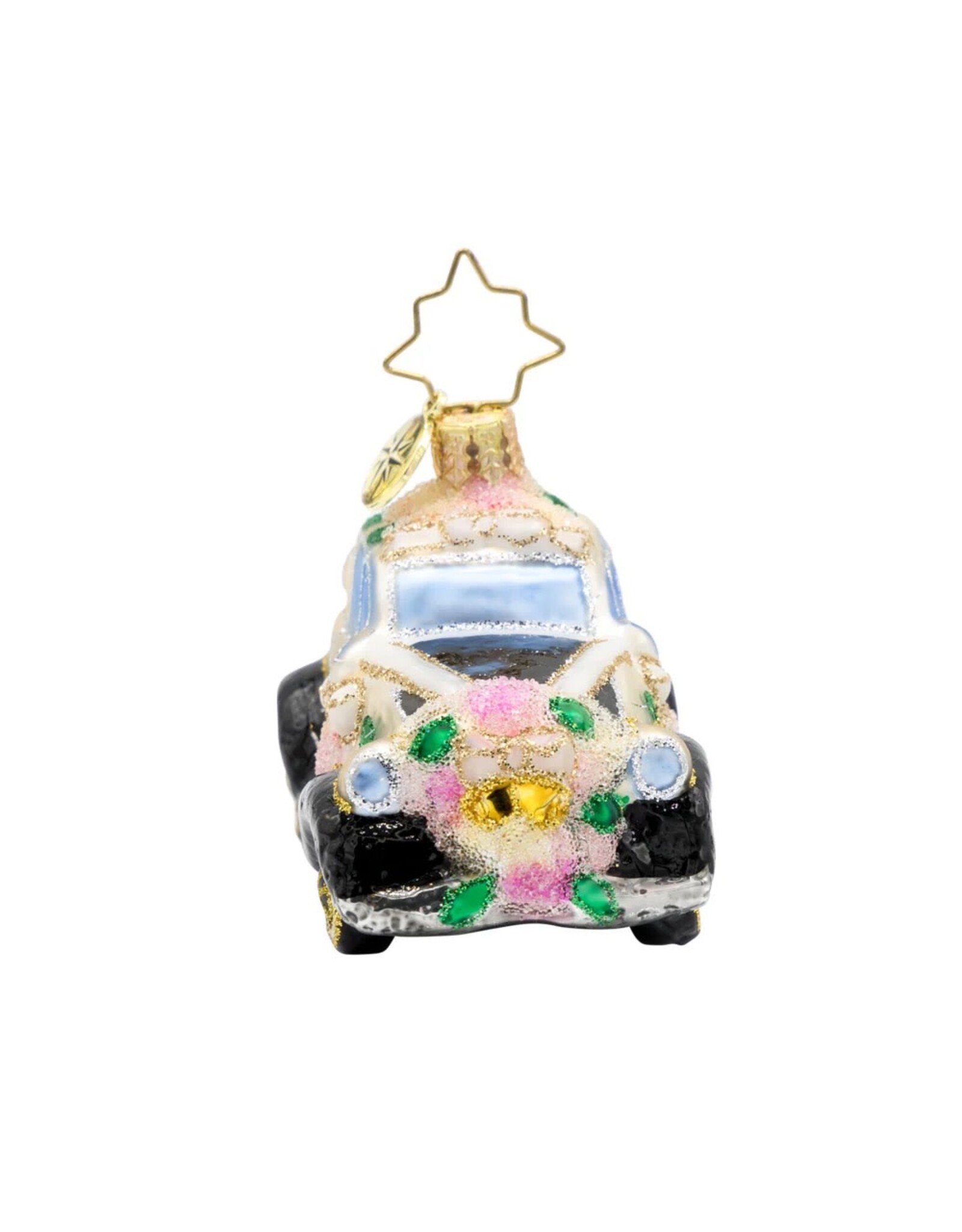 Christopher Radko Wedding Car Christmas Ornament Wedding Day Wheels Gem