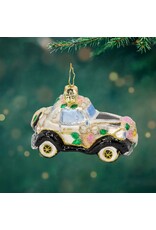 Christopher Radko Wedding Car Christmas Ornament Wedding Day Wheels Gem