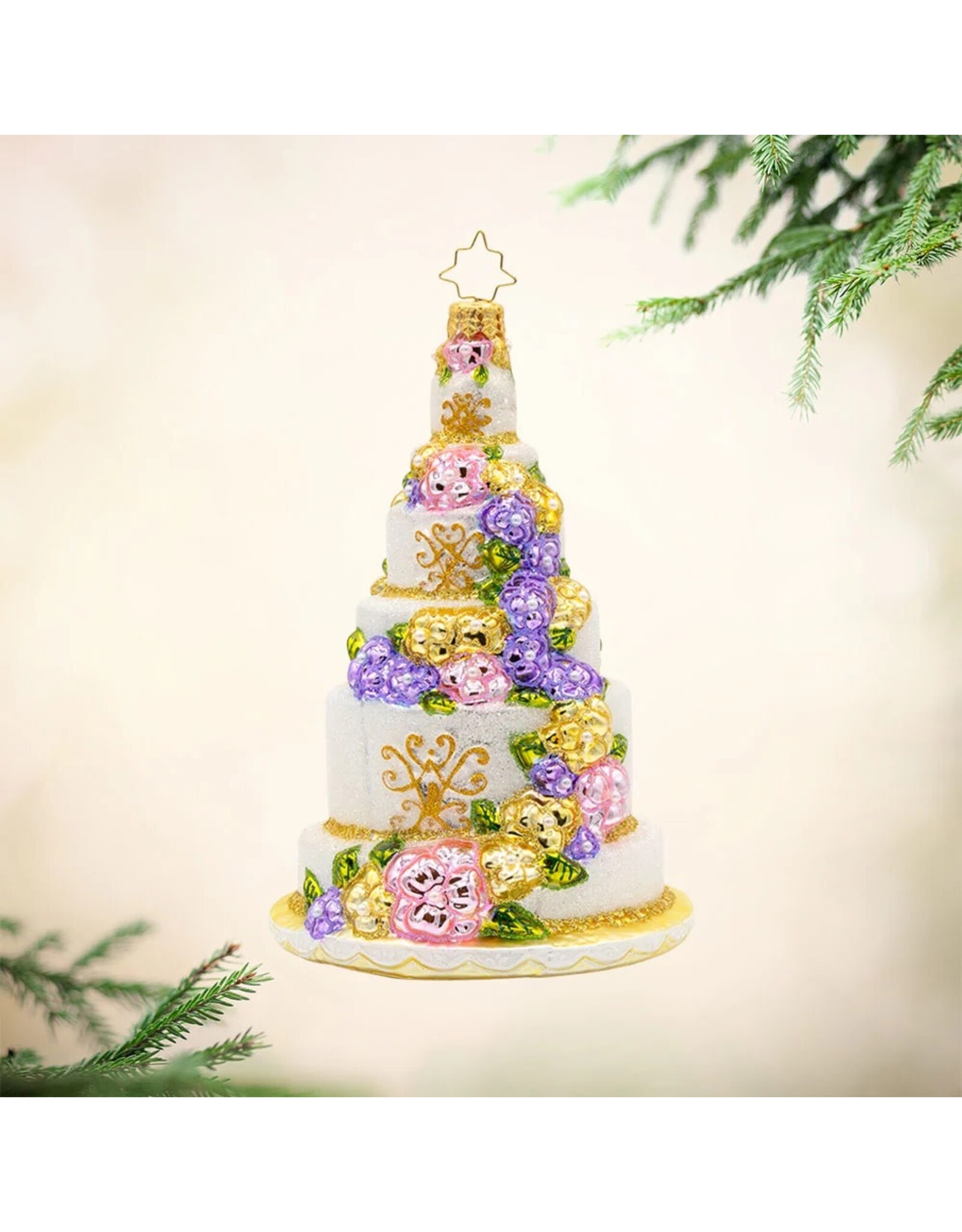 Christopher Radko Wedding Cake Christmas Ornament A Taste Of Love