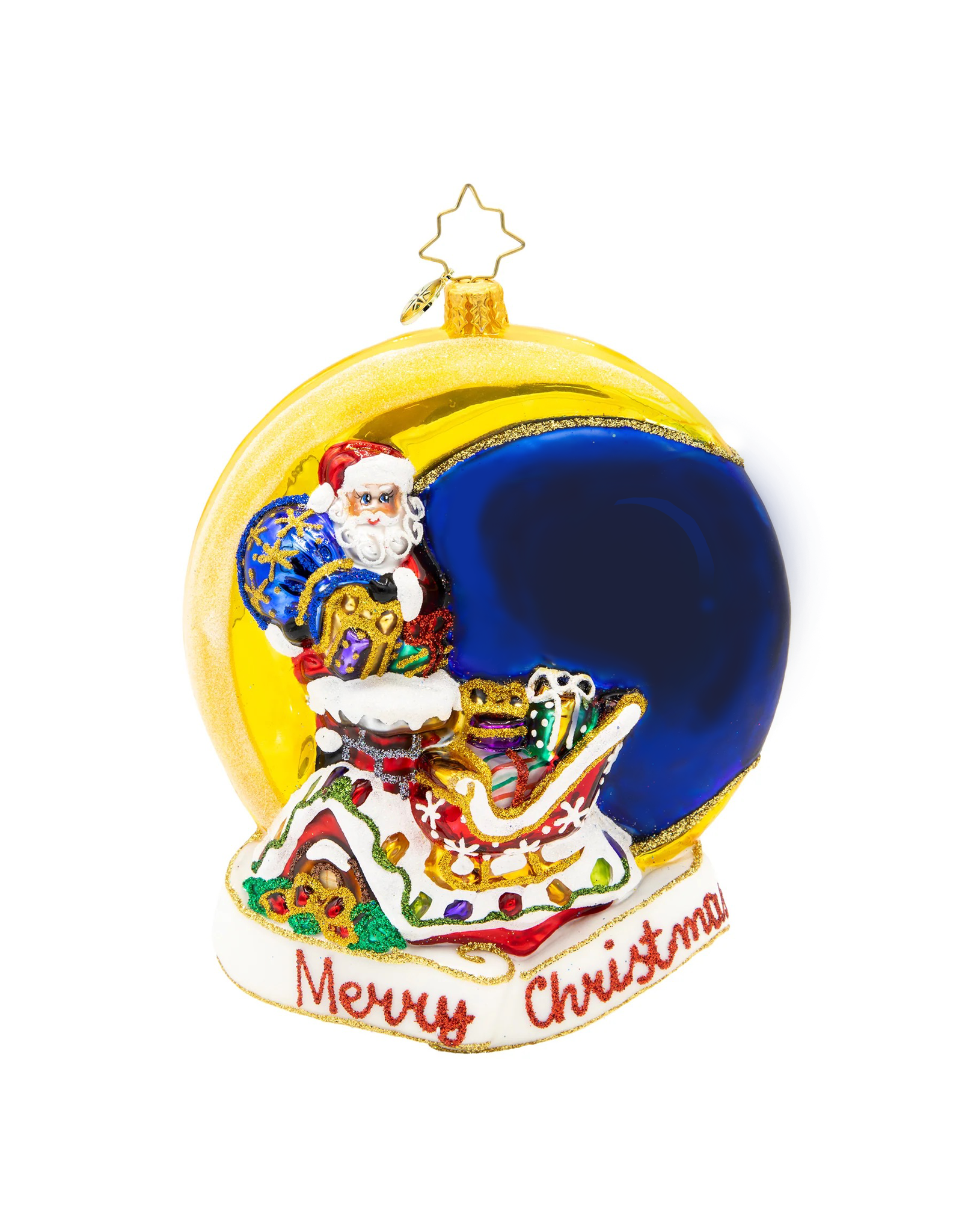 Christopher Radko Christmas Ornament For Personalization Crescent Moon