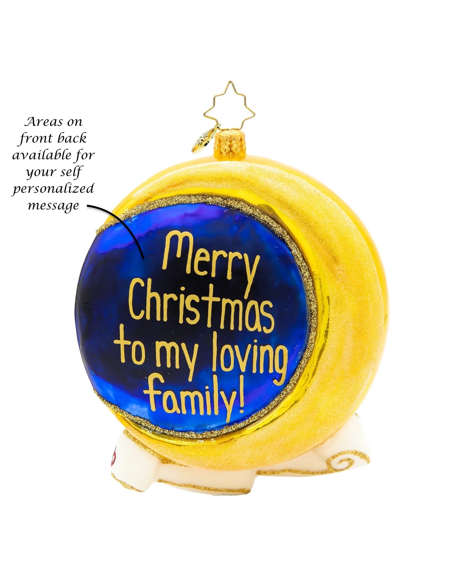 Christopher Radko Christmas Ornament For Personalization Crescent Moon