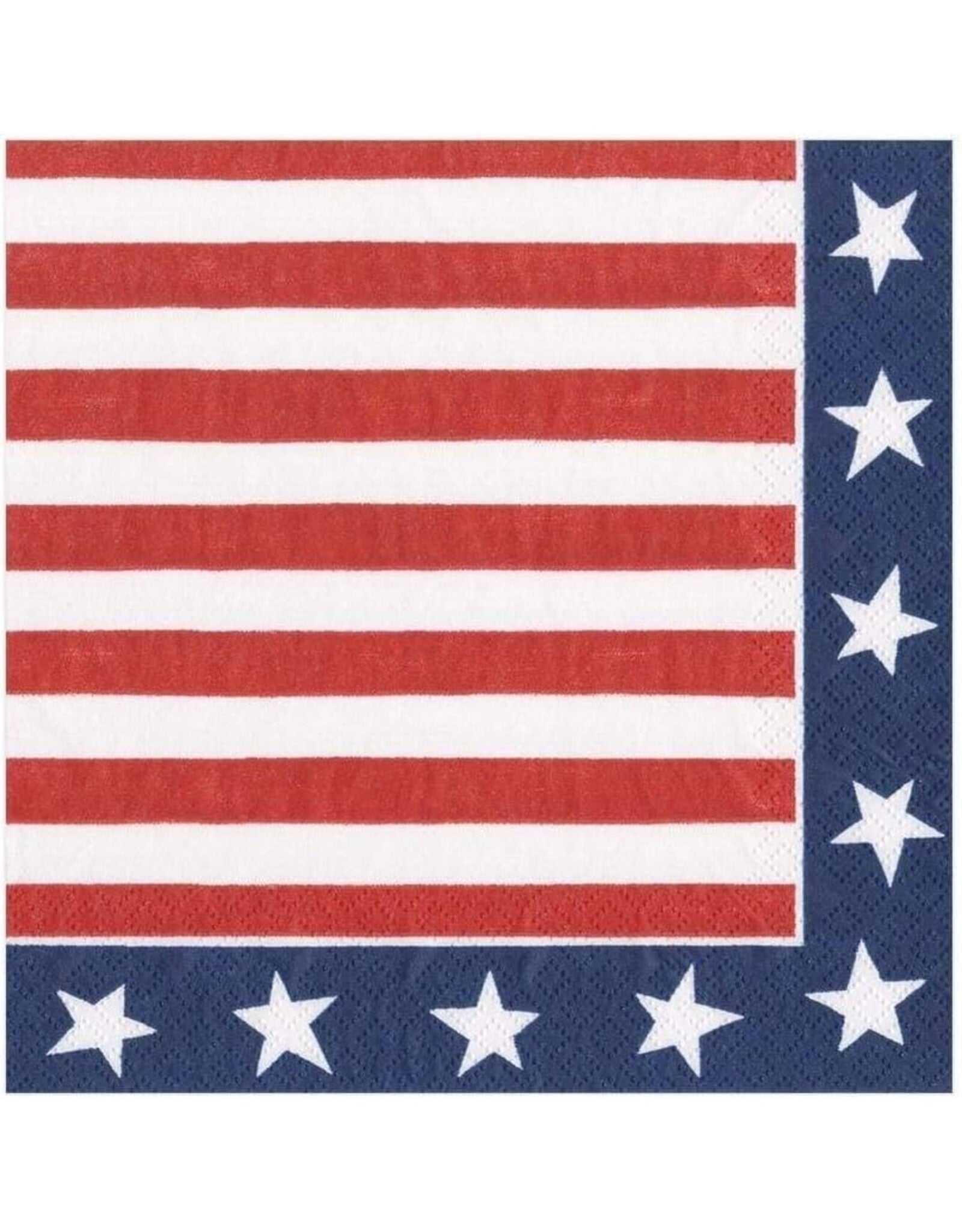 Caspari Patriotic Paper Luncheon Napkins 20pk Red White And Blue
