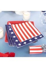 Caspari Patriotic Paper Luncheon Napkins 20pk Red White And Blue