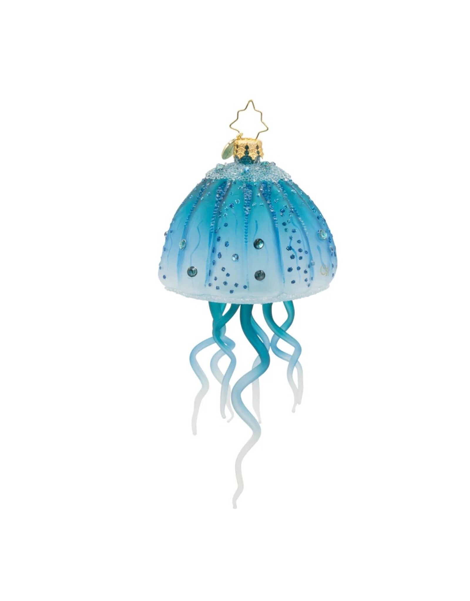 Christopher Radko Christmas Ornament Aqua Moon Jellyfish
