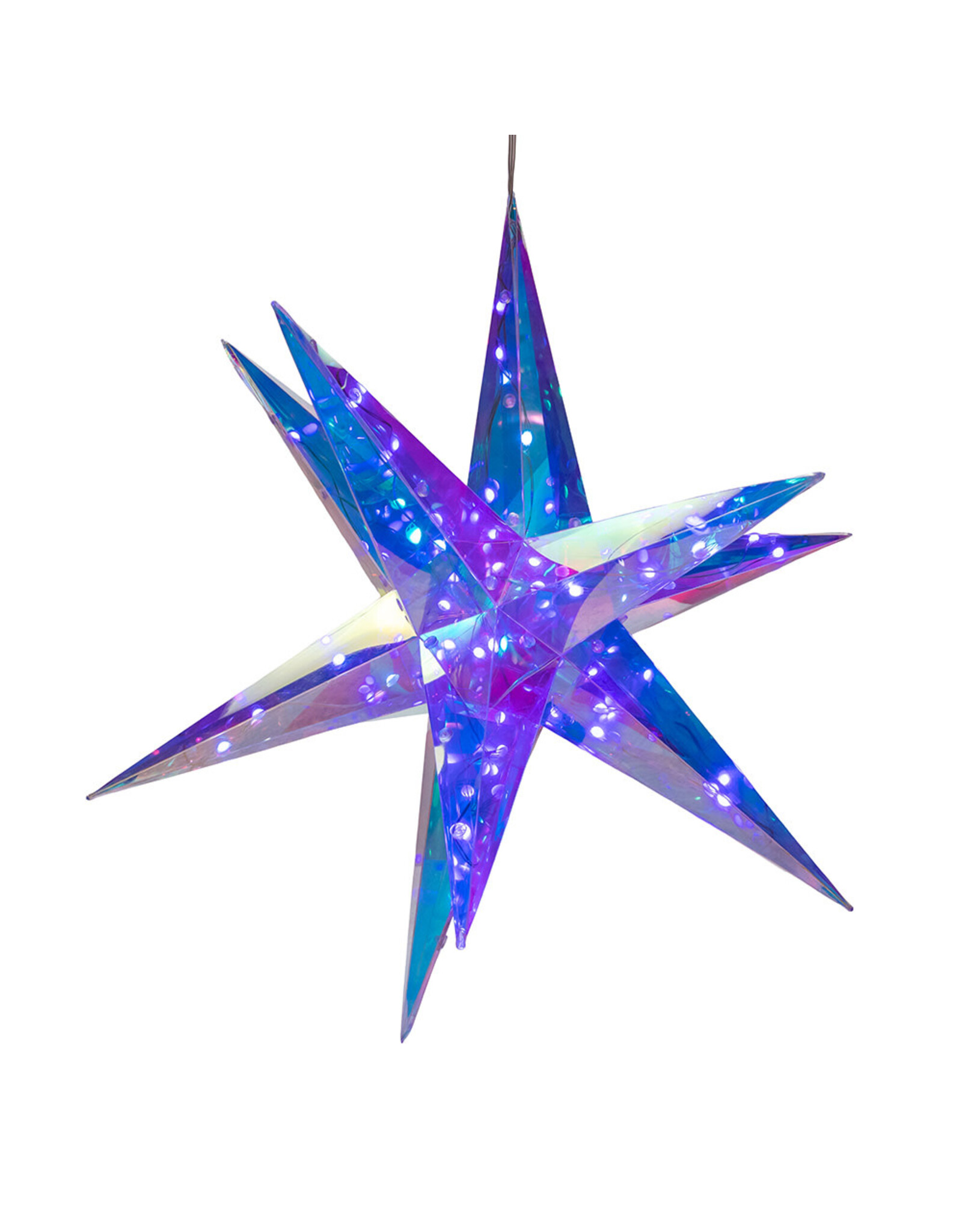 Kurt Adler Prismatic Iridescent LED Starburst Foldable w Remote