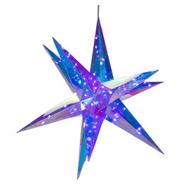 Kurt Adler Prismatic Iridescent LED Starburst Foldable w Remote