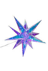 Kurt Adler Prismatic Iridescent LED Starburst Foldable w Remote