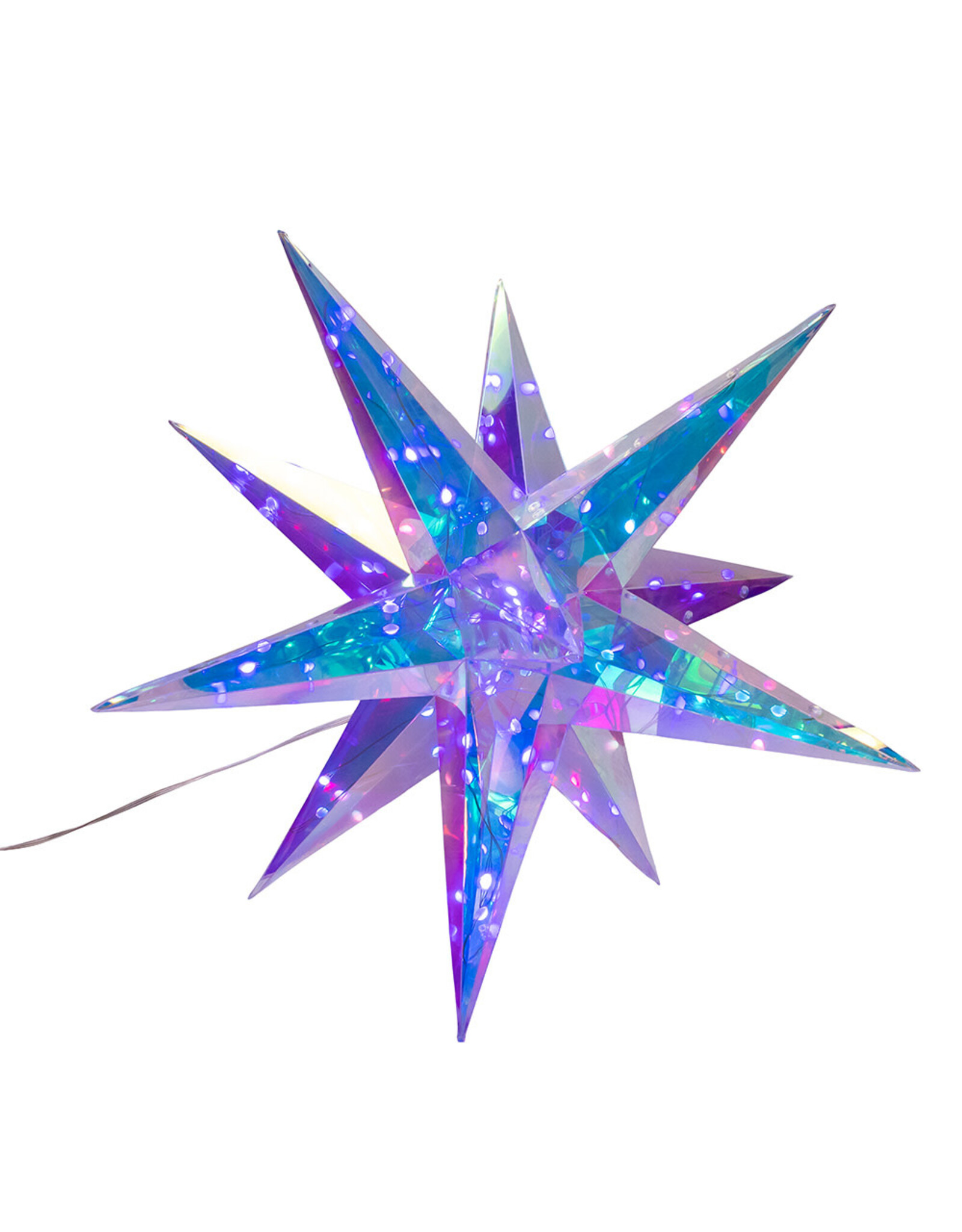 Kurt Adler Prismatic Iridescent LED Starburst Foldable w Remote