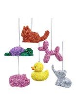 Kurt Adler Bedazzled Animal Collection Ornaments 6 Assorted