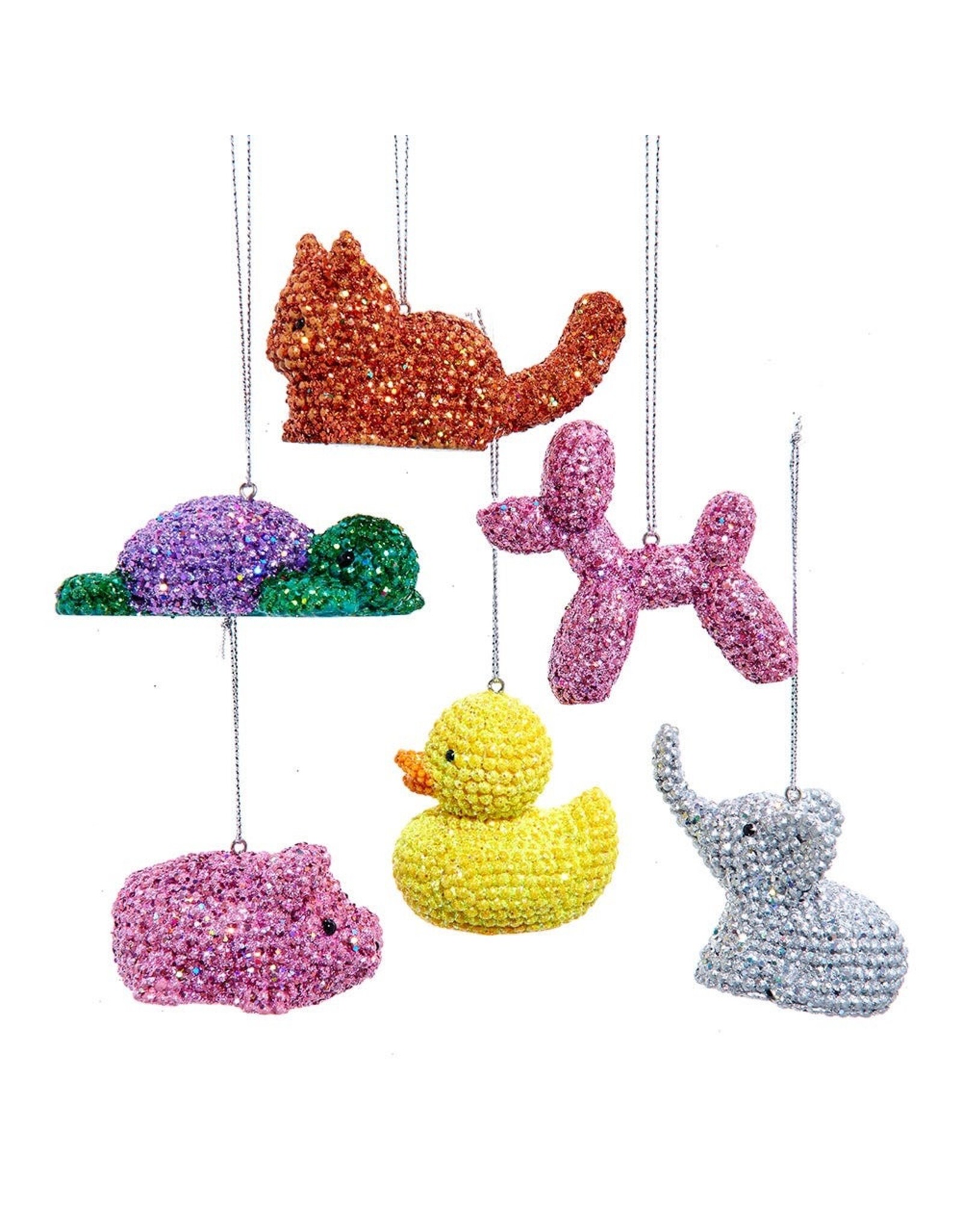 Kurt Adler Bedazzled Animal Collection Ornaments 6 Assorted