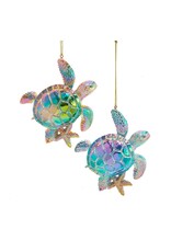 Kurt Adler Electroplated Iridescent Sea Turtle Ornaments 2 Assorted