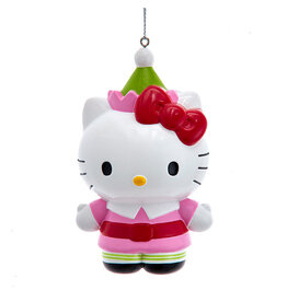 Kurt Adler Hello Kitty Ornament In Elf Hat