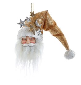 Kurt Adler Santa Head Ornament 9 Inch Celestial Fantasy Stars N Moon