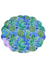 Beatriz Ball Reversible Round Placemats 15.5" Set of 4 Pineapples N Palms