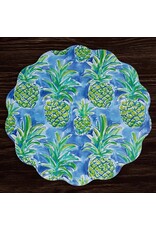 Beatriz Ball Reversible Round Placemats 15.5" Set of 4 Pineapples N Palms