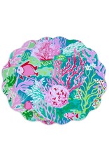 Beatriz Ball Reversible Round Placemats 15.5" Set of 4 Coral Reef