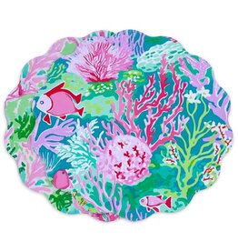 Beatriz Ball Reversible Round Placemats 15.5" Set of 4 Coral Reef