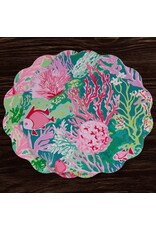 Beatriz Ball Reversible Round Placemats 15.5" Set of 4 Coral Reef