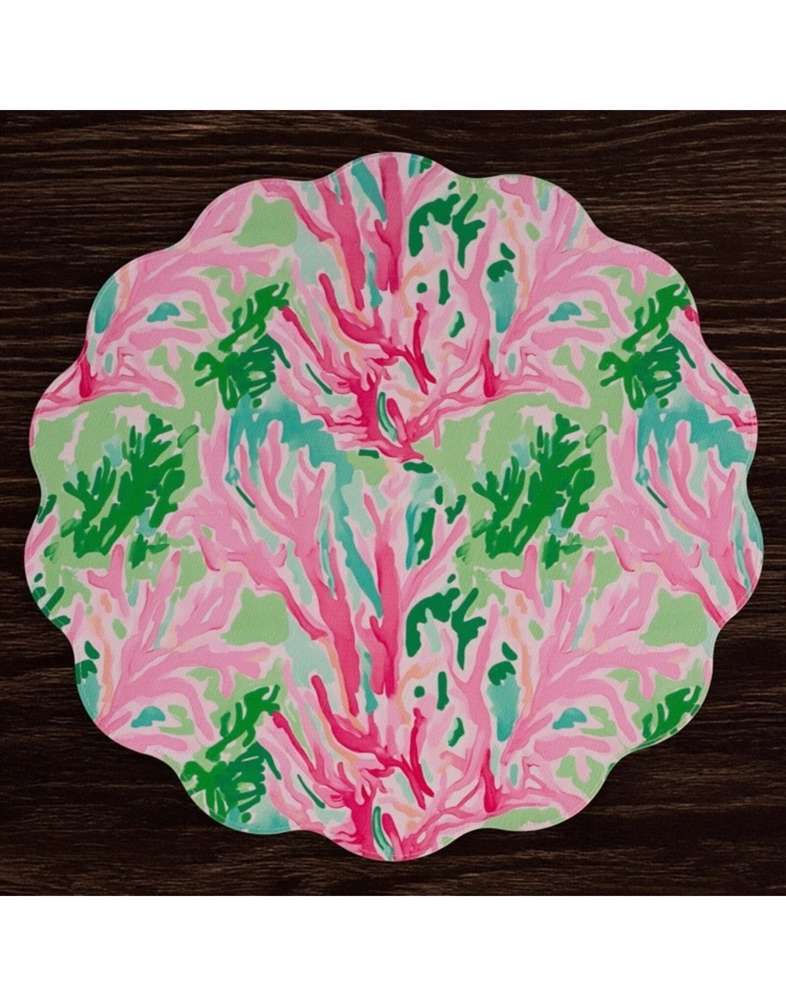 Beatriz Ball Reversible Round Placemats 15.5" Set of 4 Coral Reef