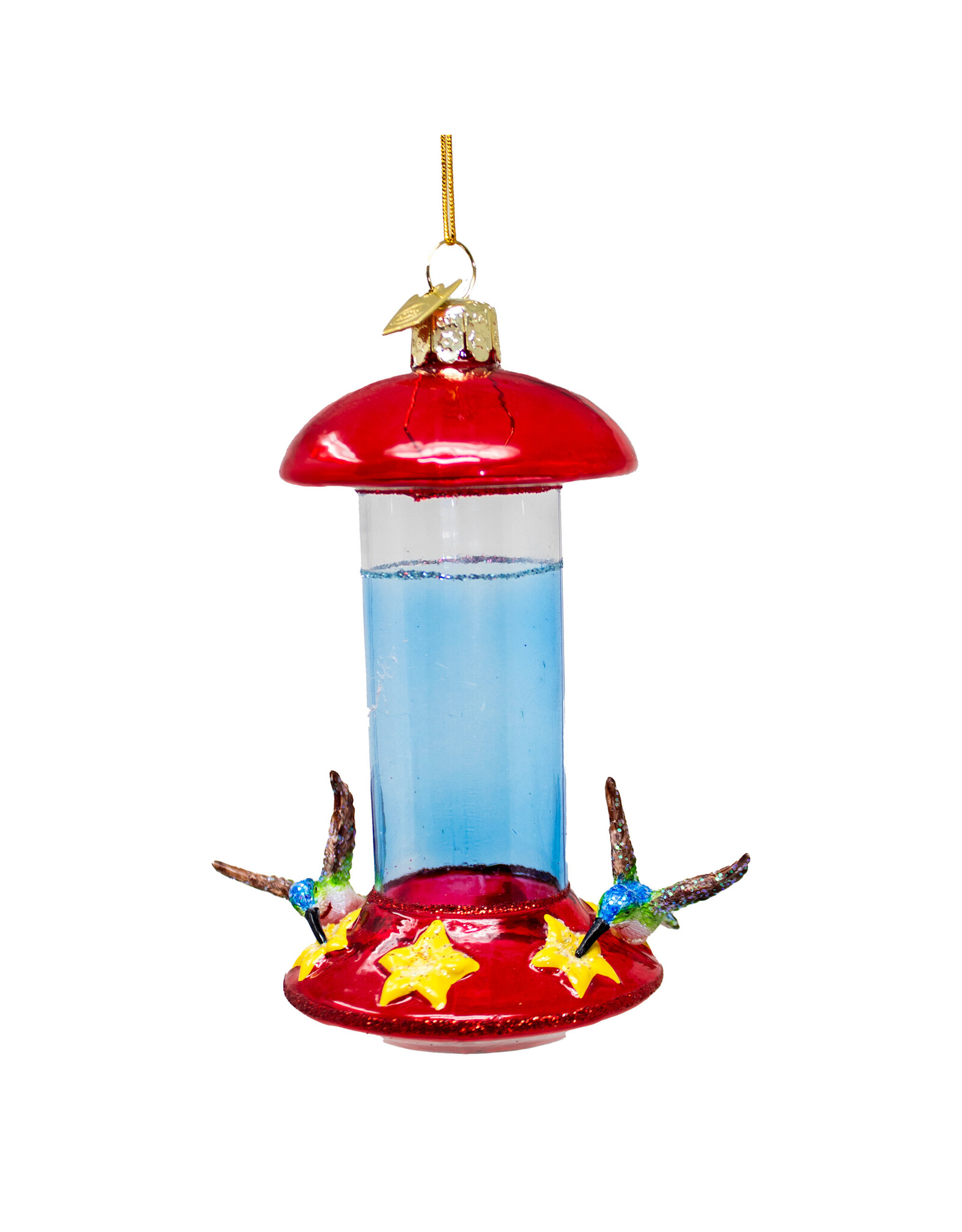 Kurt Adler Hummingbird Feeder Glass Ornament Nobel Gems