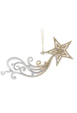 Kurt Adler Gold N Silver Glitter Shooting Star Ornament Silver Tail