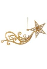Kurt Adler Gold N Silver Glitter Shooting Star Ornament Gold Tail