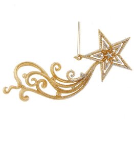 Kurt Adler Gold N Silver Glitter Shooting Star Ornament Gold Tail