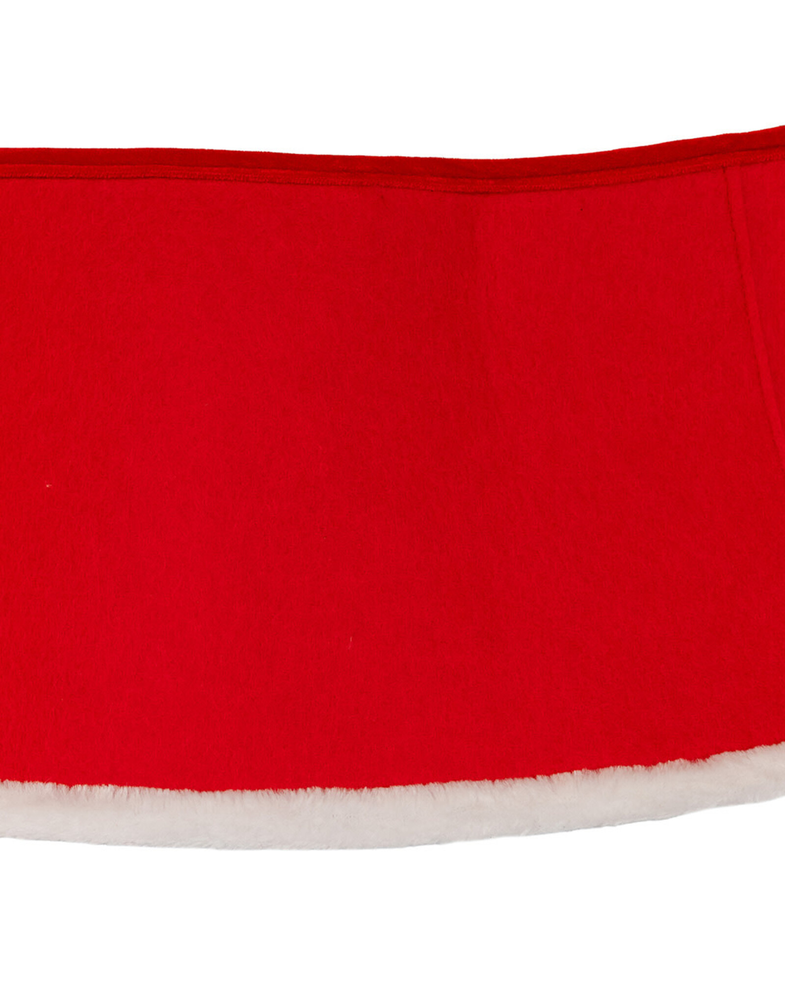 Kurt Adler Christmas Tree Collar Quilted Red Velvet w White Trim 24”