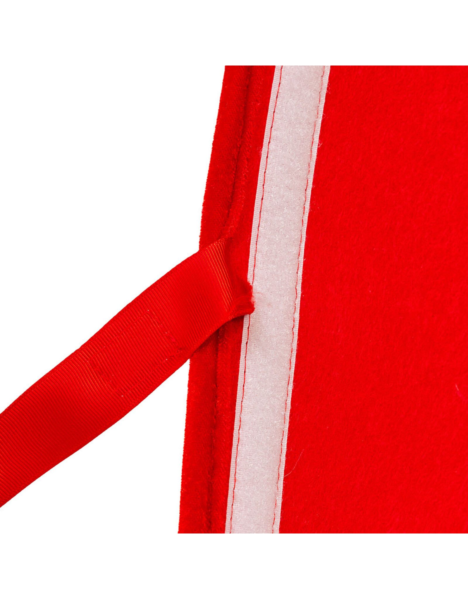 Kurt Adler Christmas Tree Collar Quilted Red Velvet w White Trim 24”
