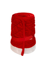Kurt Adler Christmas Tree Collar Quilted Red Velvet w White Trim 24”
