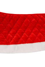 Kurt Adler Christmas Tree Collar Quilted Red Velvet w White Trim 24”