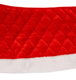 Kurt Adler Christmas Tree Collar Quilted Red Velvet w White Trim 24”