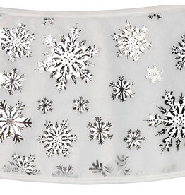 Kurt Adler Christmas Tree Collar White W Silver Snowflakes 24”