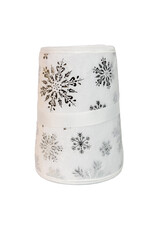 Kurt Adler Christmas Tree Collar White W Silver Snowflakes 24”