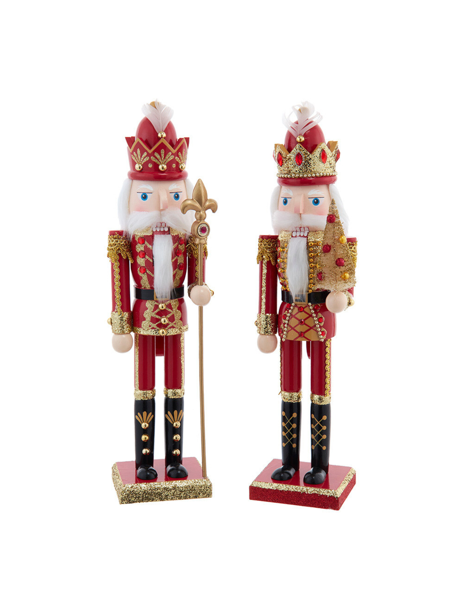 Kurt Adler Red And Gold Nutcrackers 2 Assorted 15 Inch