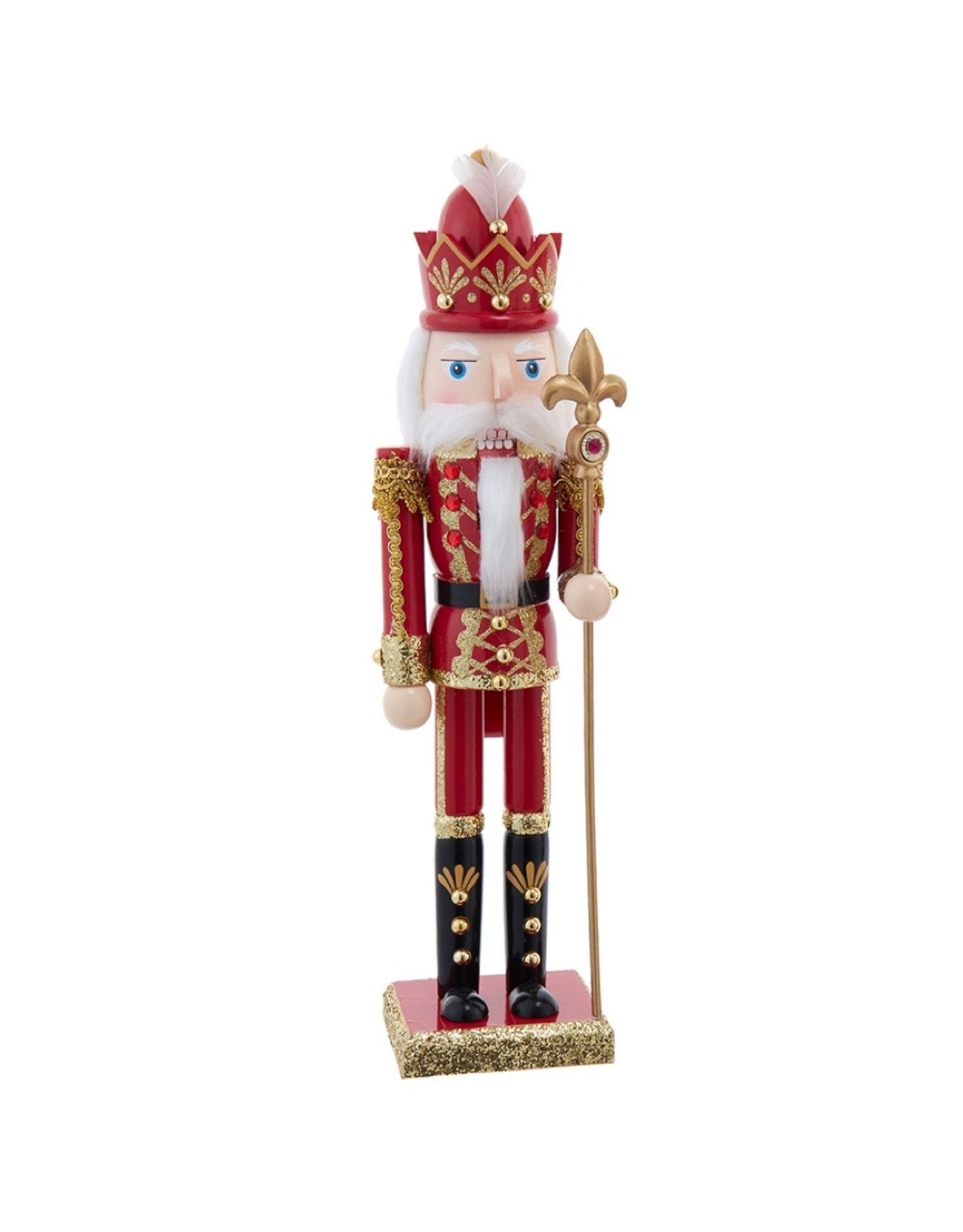 Kurt Adler Red And Gold Nutcrackers 15 Inch W Fleur De Lis